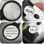 45X Handheld Magnifying Glass with 3 LED Lights for Reading and Jewelry