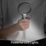 45X Handheld Magnifying Glass with 3 LED Lights for Reading and Jewelry