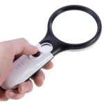 45X Handheld Magnifying Glass with 3 LED Lights for Reading and Jewelry