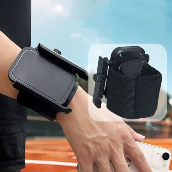 Rotating Armband Phone Holder for Running, Adjustable Hands-Free Wrist Pouch