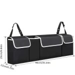 Car Trunk Organizer with Adjustable Straps, Collapsible Waterproof Cargo Storage Bag,