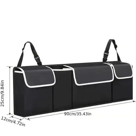 Car Trunk Organizer with Adjustable Straps, Collapsible Waterproof Cargo Storage Bag,