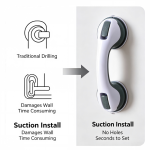 Punch-Free Suction Cup Bathroom Grab Bar for Kids & Elderly