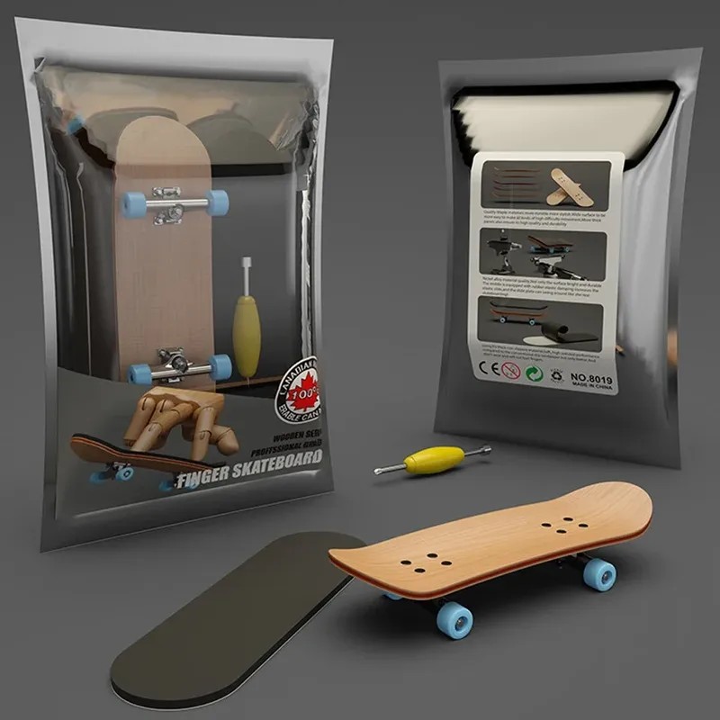 Wooden Fingerboard Skateboard Set with Professional Trucks