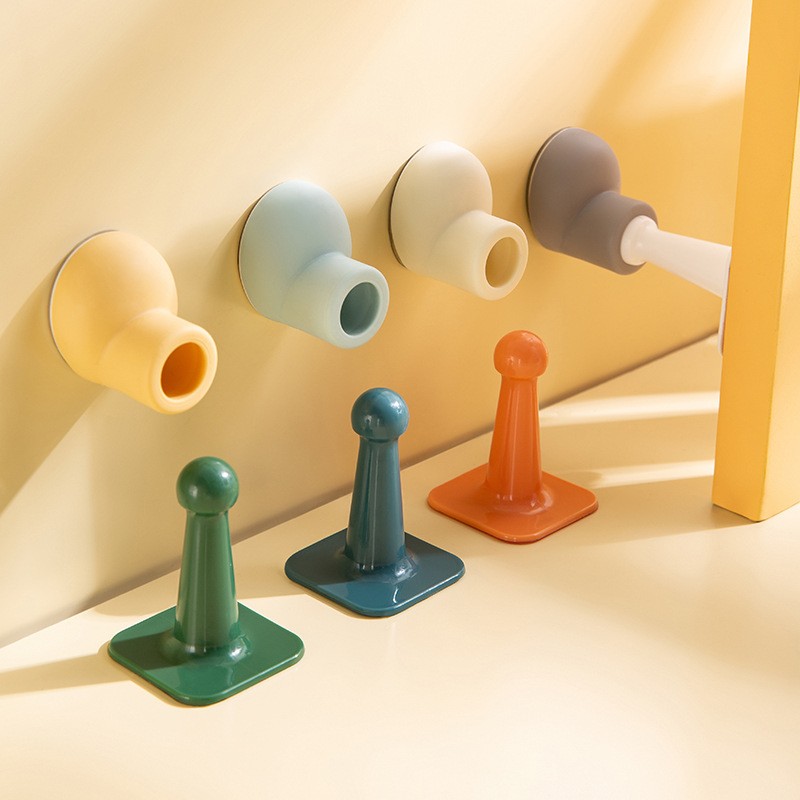 Silicone Door Stop Anti-Collision Wall Protector Punch-Free