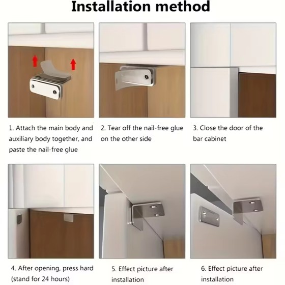 2-Piece Magnetic Door Latch Set for Cabinets and Wardrobes