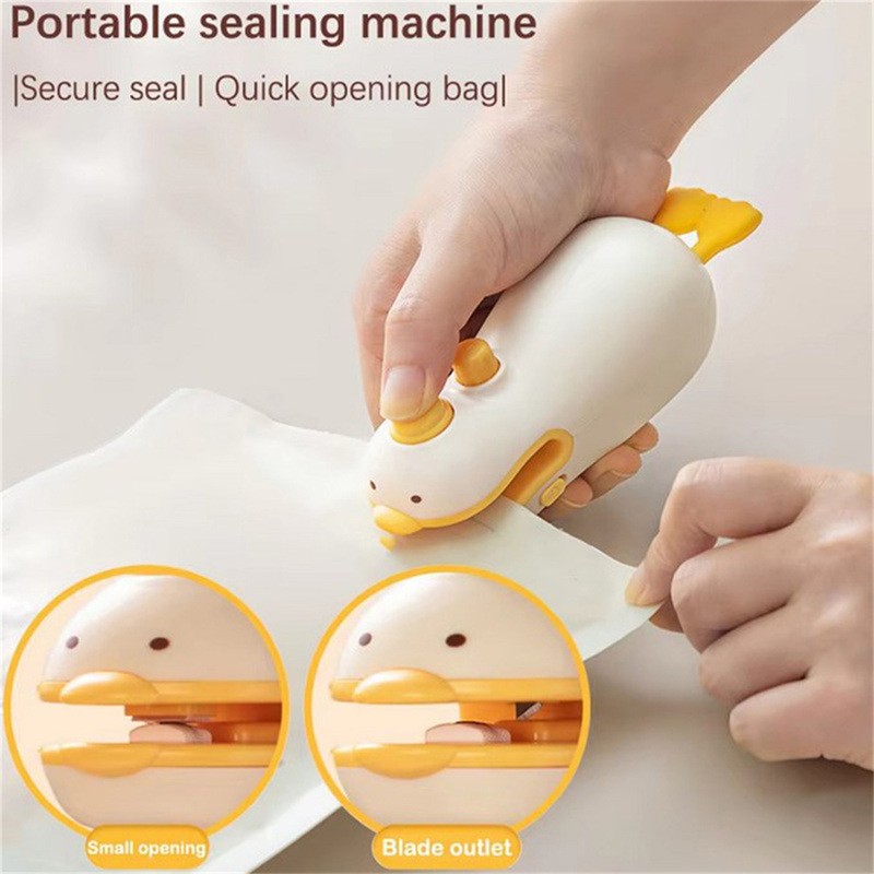 2-in-1 Mini Duck Vacuum Sealer & Rechargeable Bag Sealer for Kitchen Freshness