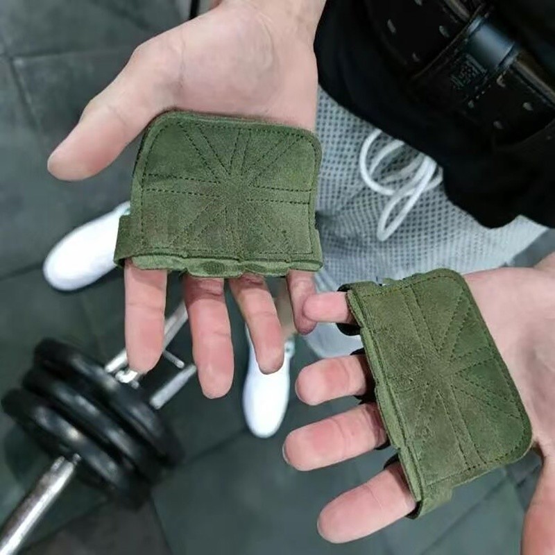 Leather Weight Lifting Gloves with Palm Protection for Gym Workouts
