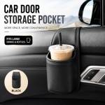 PU Leather Car Door Hanging Organizer with Cup Holder and Storage Pockets