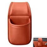 PU Leather Car Door Hanging Organizer with Cup Holder and Storage Pockets