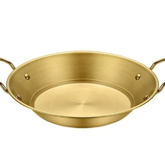 Double Handle Stainless Steel Saucepan Griddle Pan 22cm