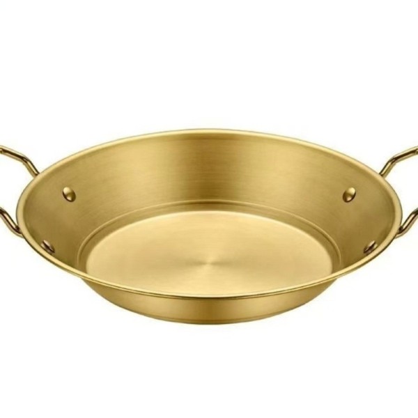 Double Handle Stainless Steel Saucepan Griddle Pan 22cm