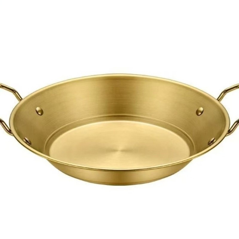 Double Handle Stainless Steel Saucepan Griddle Pan 22cm