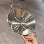 Double Handle Stainless Steel Saucepan Griddle Pan 22cm