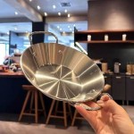 Double Handle Stainless Steel Saucepan Griddle Pan 22cm