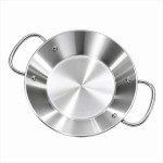 Double Handle Stainless Steel Saucepan Griddle Pan 22cm