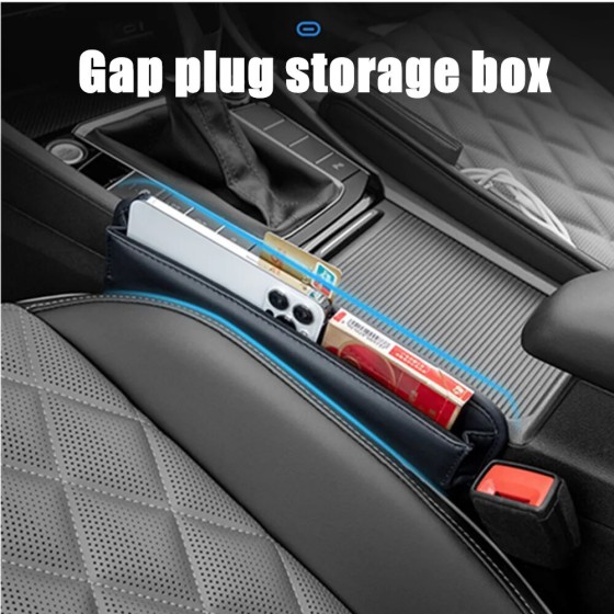 Universal Car Seat Gap Organizer PU Leather Auto Console Side Pocket Seat Crevice Storage Box Car Interior Accessory