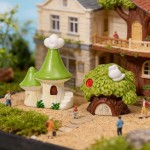 High Quality Mini Resin House Set Fairy Garden Terrarium Decor Miniature Houses Moss Landscape DIY Craft Projects