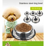 High Quality Pet Dog Cat Stainless Steel Bowl Feeding Drinking Metal Feeder Durable Easy Clean Sizes