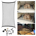 Universal Car Rear Trunk Net Nylon Elastic Mesh Luggage Cargo Storage Pickup Tidy Net for Van SUV Truck Mesh Network Pocket