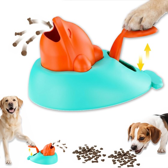 Breathable Interactive Pet Feeder Toy Dogs Cats Slow Eating Puzzle Whale Design Anxiety Relief IQ Training Treat Dispenser
