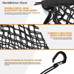 2-Layer Car Storage Net Bag Between Seats Car Divider Pet Barrier Stretchable Elastic Mesh Bag Organizer Auto Accessories
