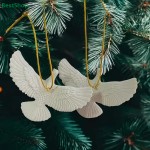 High Quality Simulation Peace Dove Hanging Ornament Creative Sculpture Christmas Doves