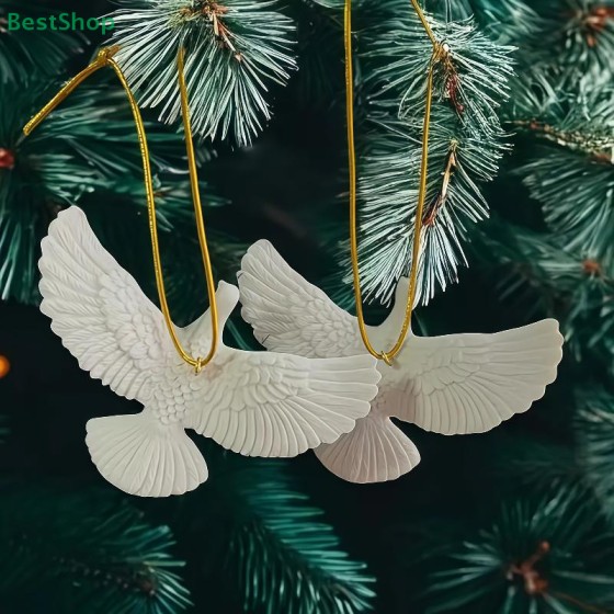 High Quality Simulation Peace Dove Hanging Ornament Creative Sculpture Christmas Doves