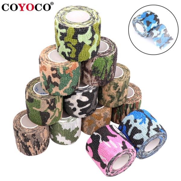 Camouflage Elastic Bandage Disguise Bicycle Self Adhesive Wrap Tape Hunting Bick  Sports Protector Knee Finger Arm Support