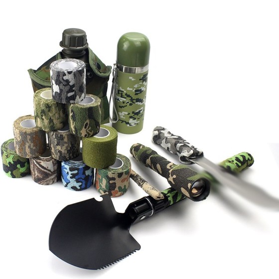 Camouflage Elastic Bandage Disguise Bicycle Self Adhesive Wrap Tape Hunting Bick  Sports Protector Knee Finger Arm Support