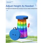 Sleek Rainbow Folding Stool Adjustable Height Made PP Material Portable Collapsible Camping Fishing Outdoor Fun