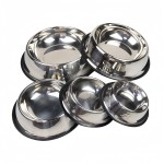 High Quality Pet Dog Cat Stainless Steel Bowl Feeding Drinking Metal Feeder Durable Easy Clean Sizes