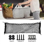 Universal Car Rear Trunk Net Nylon Elastic Mesh Luggage Cargo Storage Pickup Tidy Net for Van SUV Truck Mesh Network Pocket