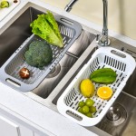 Precision Kitchen Storage Rack Soap Sponge Adjustable Vegetable Drain Basket Sink Retractable Multifunctional Tools