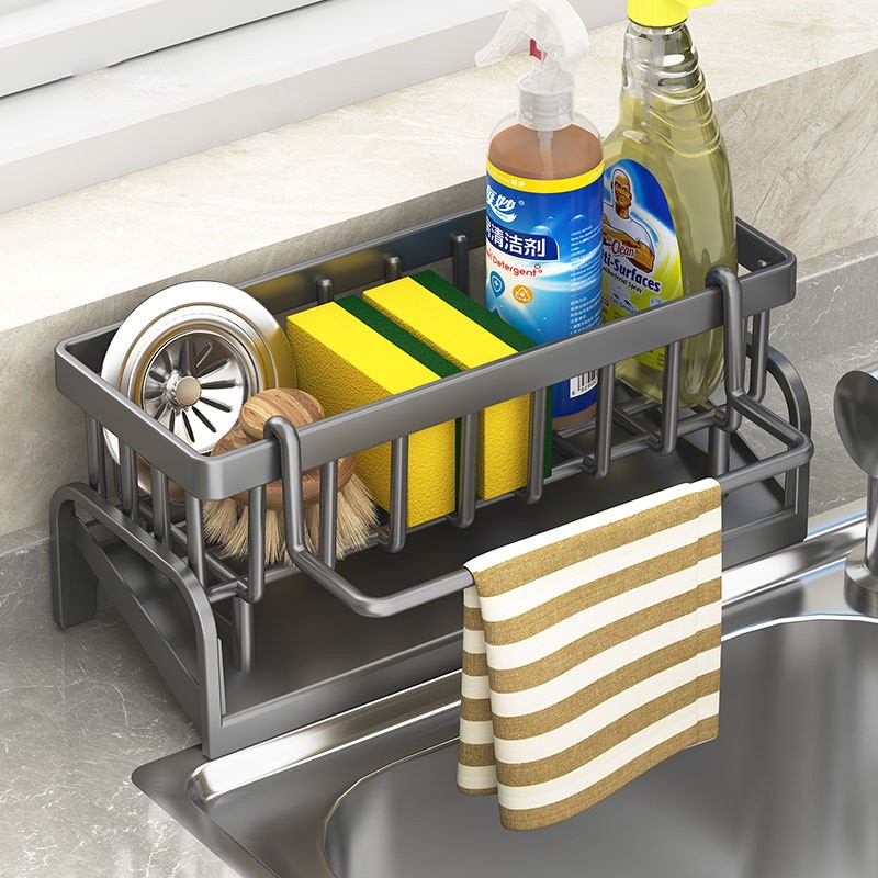 Anti-slip Kitchen Stainless Steel Sink Drain Rack Sponge Storage Faucet Holder Soap Drainer Towel Shelf Organizer Accessories