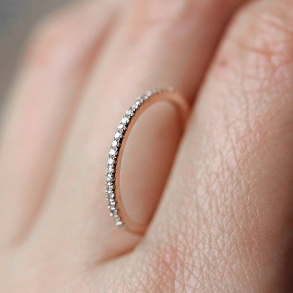 Dainty Love Promise Engagement Wedding Ring for Women, Micro Pave CZ Crystal Silver‑Tone Fashion Jewelry