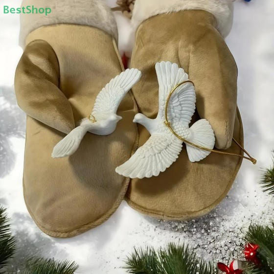 High Quality Simulation Peace Dove Hanging Ornament Creative Sculpture Christmas Doves