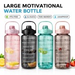 Multi-functional Liters Straw Plastic Water Bottle Large Portable Travel Sports Fitness Cup High Value Big Fat Adult Universal