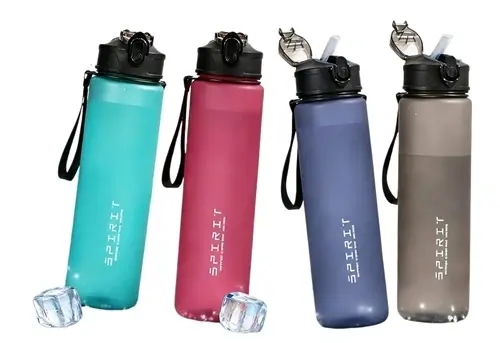 Non-slip 750ML Leak-Proof Water Bottle Straw Carry Loop BPA-Free Sport Fitness Mug